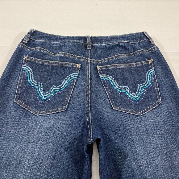 Vintage Talbots Jeans Women’s 4 Blue Denim Straight Leg Embroidered Y2K Pockets - Picture 5 of 12